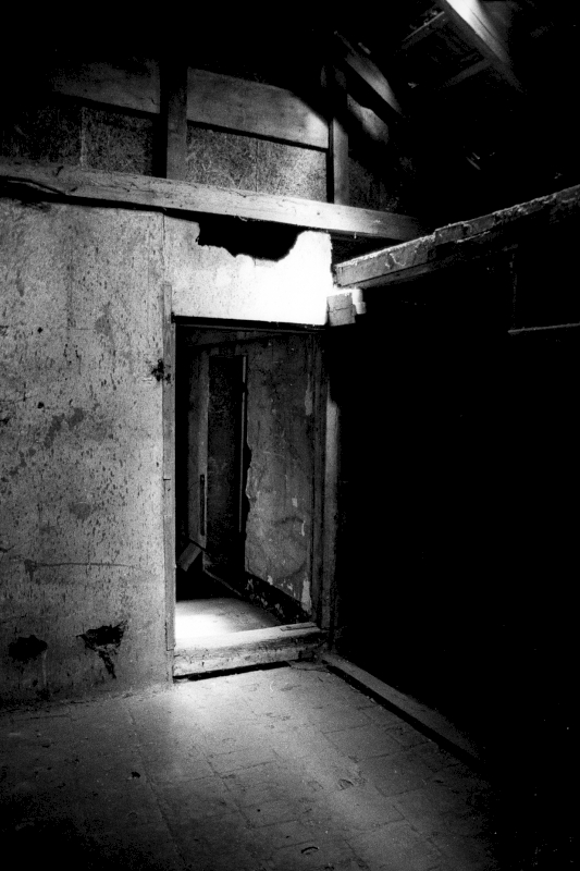Attic of Block 28, the "hospital" in Auschwitz I "Stammlager". The building is closed for the public and kept in the condition of 1945
