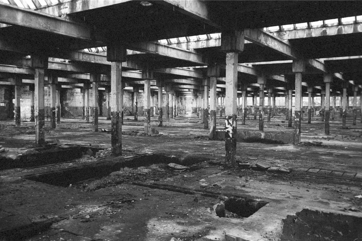 Factory building of the "Weichsel-Union-Metallwerke", who operated the facility from October 1943 to make fuses for artillery projectiles. Over 1200 prisoners were forced to work in this factory complex between Auschwitz I and Auschwitz II-Birkenau