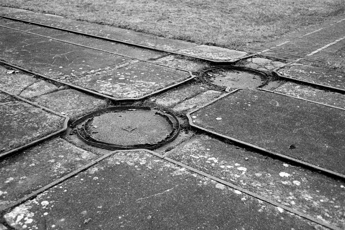 Trolley tracks used in the camp